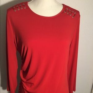 Linea Domani red long sleeve blouse -M